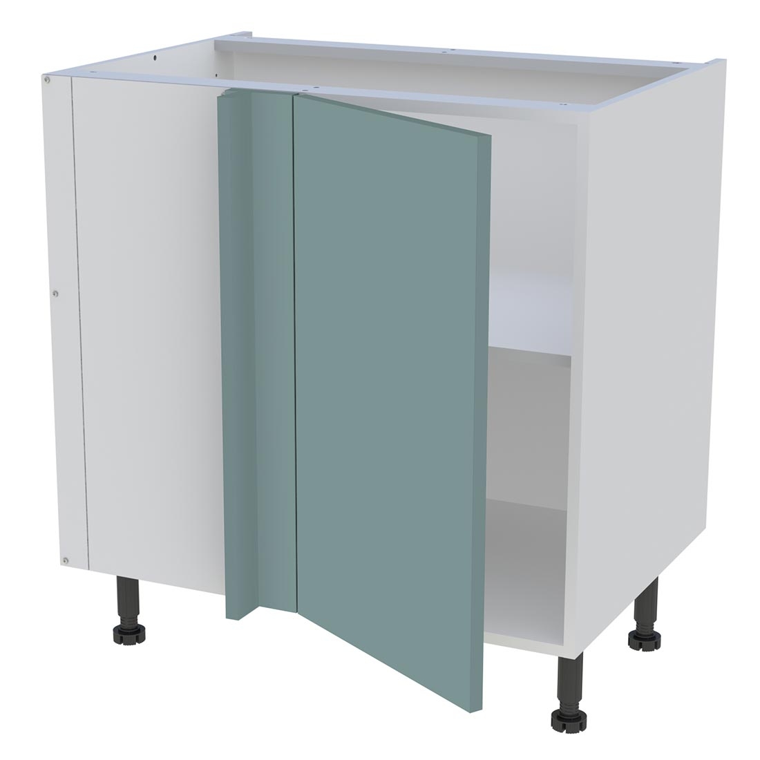 Meuble bas d'angle cuisine 1 porte H. 87 cm x L. 80 cm - Vert opale mat
