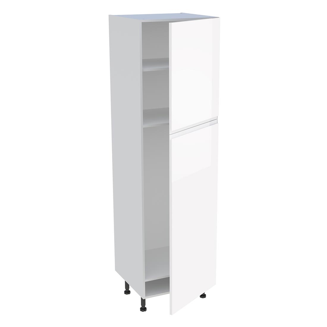 Colonne cuisine 2 portes H. 216,6 cm x L. 60 cm - CFR2P601 - Blanc brillant sans poignée