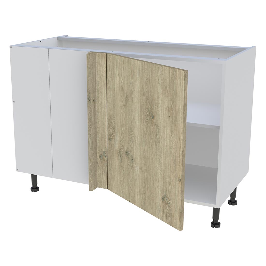 Meuble bas d'angle cuisine 1 porte H. 87 cm x L. 120 cm - Chêne doré
