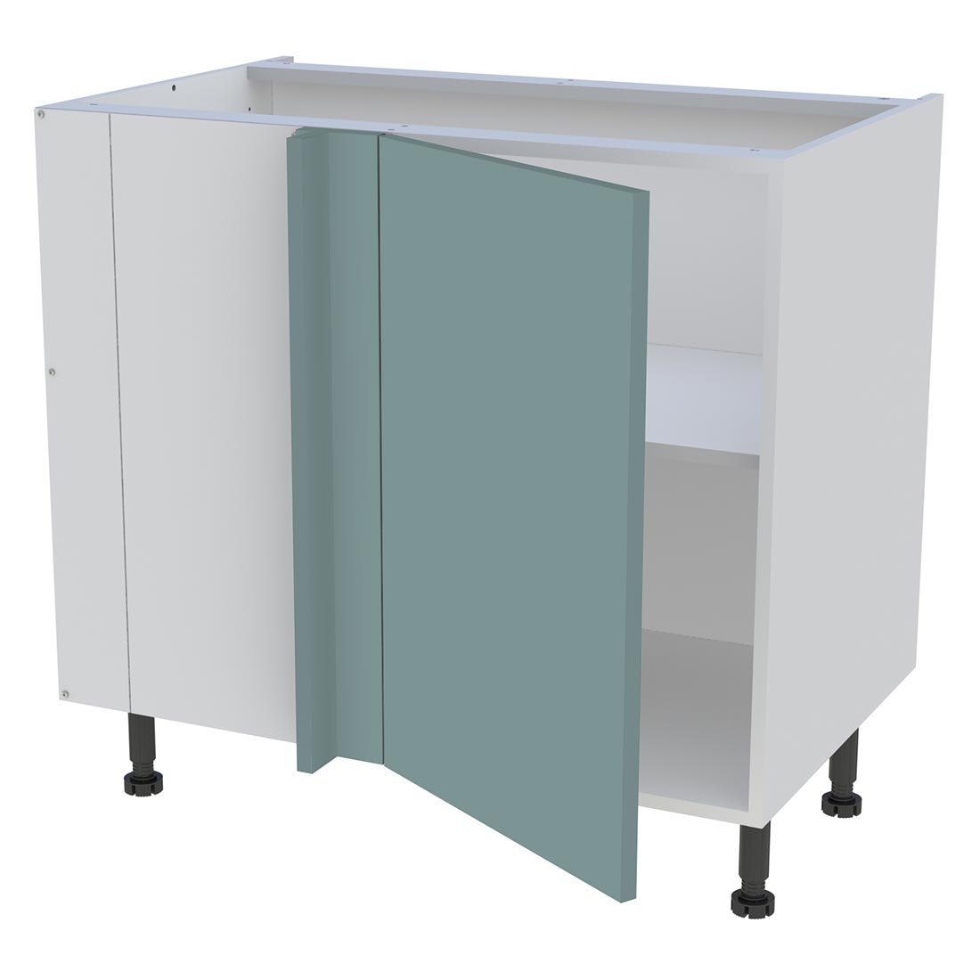 Meuble bas d'angle cuisine 1 porte H. 87 cm x L. 90 cm - Vert opale mat