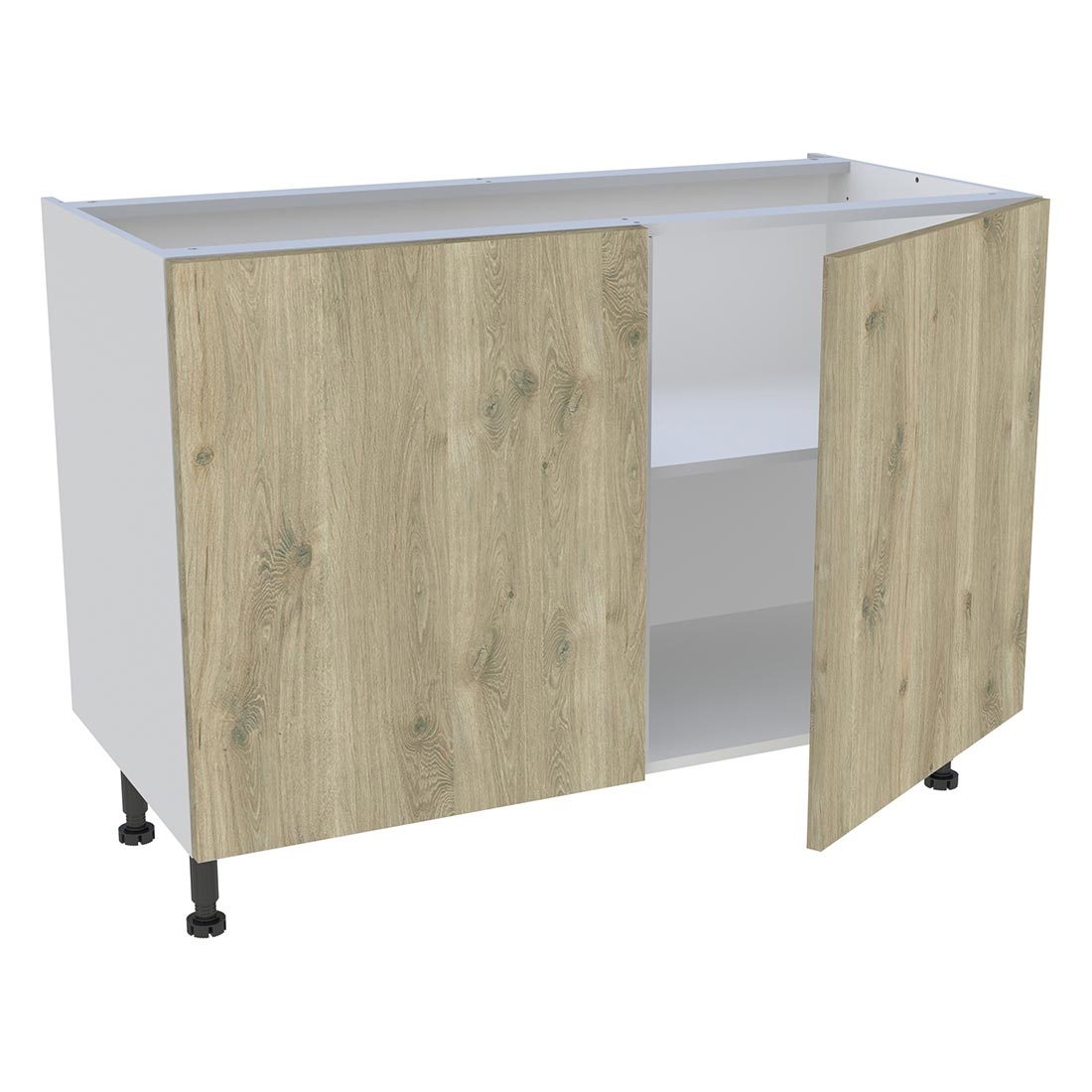 Meuble bas cuisine 2 portes H. 87 cm x L. 120 cm - Chêne doré