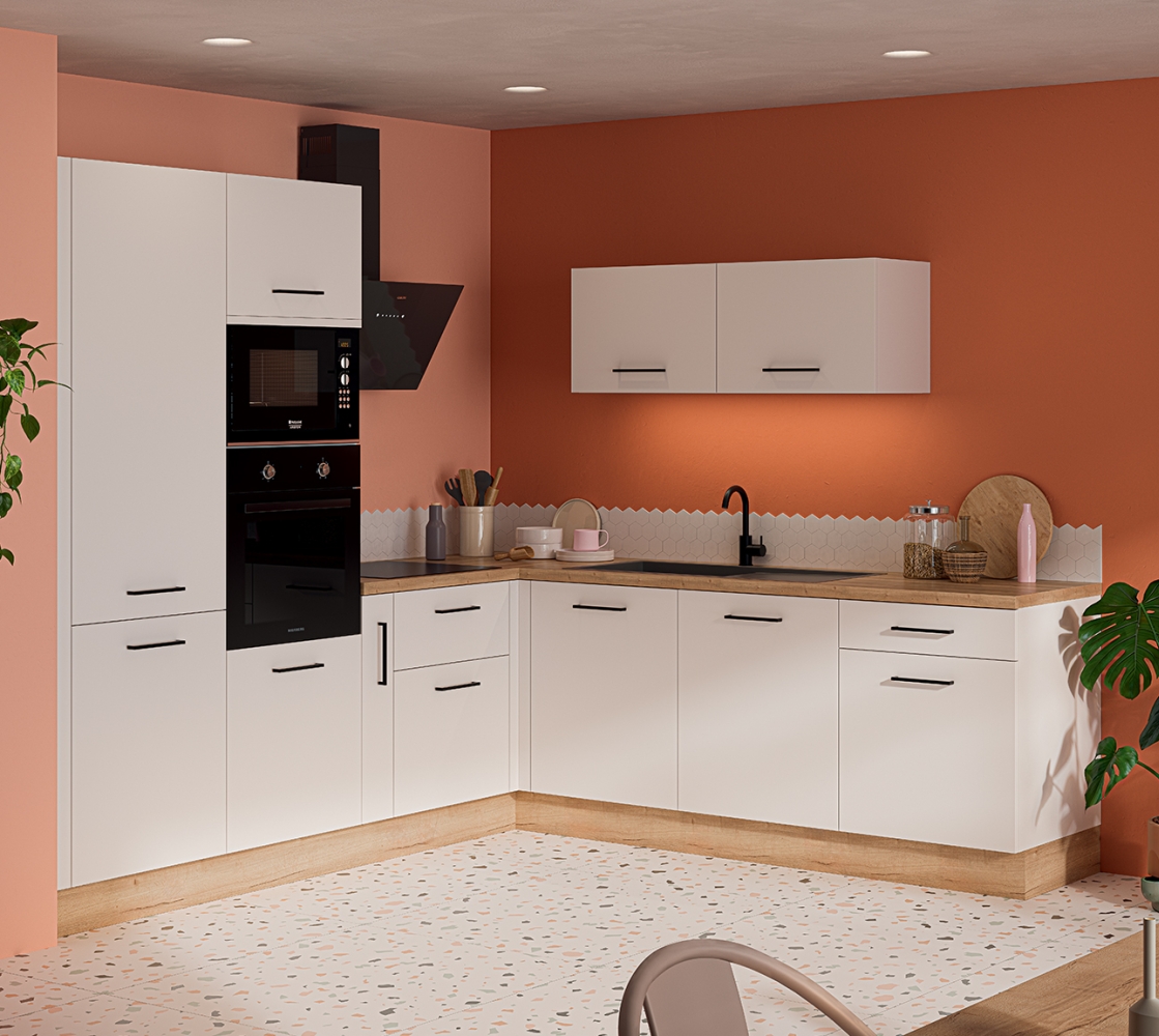 Modèle Blanc Mat - Cuisine en angle