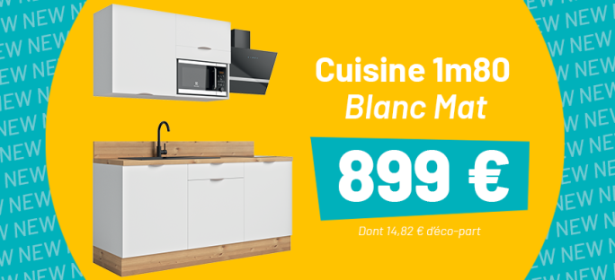 Cuisine 1m80 Blanc Mat