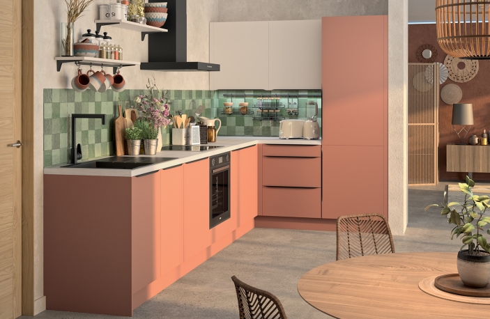 Modèle Terracotta Mat – Cuisine en angle