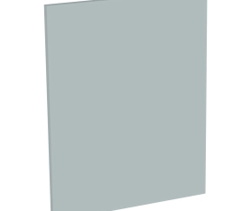 2x Kit façade meuble cuisine Gris Cendre Brillant 1 porte H. 57,3 cm L. 59,7 cm