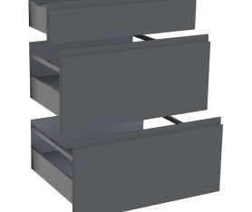 1x Kit façade meuble cuisine Gris Ardoise Mat Sans Poignée 1 tiroir, 2 casseroliers H. 71,7 cm L. 59,7 cm