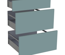 1x Kit façade meuble cuisine Vert Opale Mat 1 tiroir, 2 casseroliers H. 71,7 cm L. 59,7 cm