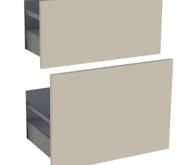 1x Kit façade meuble cuisine Beige Mat 2 casseroliers H. 71,7 cm L. 59,7 cm