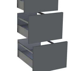 1x Kit façade meuble cuisine Gris Ardoise Mat 1 tiroir, 2 casseroliers H. 71,7 cm L. 39,7 cm