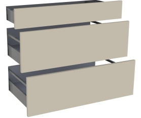 1x Kit façade meuble cuisine Beige Mat 1 tiroir, 2 casseroliers H. 71,7 cm L. 89,7 cm