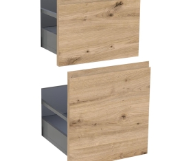 1x Kit façade meuble cuisine Chêne Naturel Sans Poignée 2 casseroliers H. 71,7 cm L. 39,7 cm