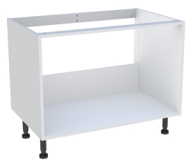 1x Caisson Meuble bas surbaissé cuisine Blanc H. 72,6 cm x L. 90 cm x P.57,1 cm