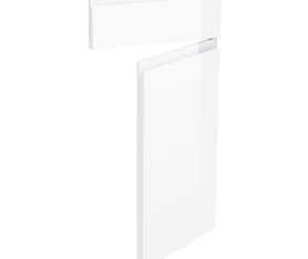 2x Kit façade meuble cuisine Blanc Brillant Sans Poignée 1 porte, 1 faux tiroir H. 71,7 cm L. 39,7 cm