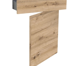 1x Kit façade meuble cuisine Chêne Naturel Sans Poignée 1 porte, 1 tiroir H. 71,7 cm L. 59,7 cm