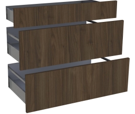 1x Kit façade meuble cuisine Chêne Doré 1 tiroir, 2 casseroliers H. 71,7 cm L. 89,7 cm