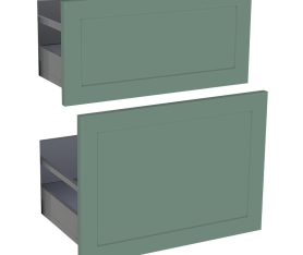 1x Kit façade meuble cuisine Vert Sauge Cadre 2 casseroliers H. 71,7 cm L. 59,7 cm