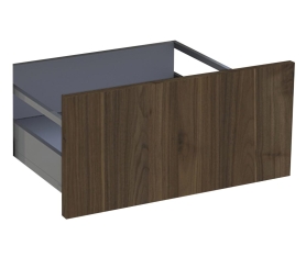 2x Kit façade meuble cuisine Noyer Foncé 1 casserolier H. 28,5 cm L. 59,7 cm