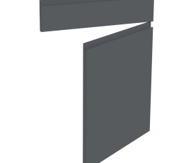 1x Kit façade meuble cuisine Gris Ardoise Mat Sans Poignée 1 porte, 1 faux tiroir H. 71,7 cm L. 59,7 cm