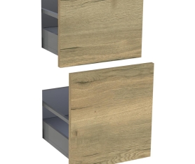 1x Kit façade meuble cuisine Chêne Structuré 2 casseroliers H. 71,7 cm L. 39,7 cm