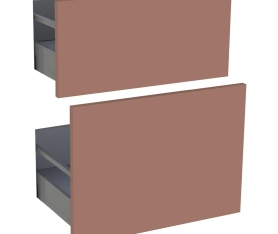 1x Kit façade meuble cuisine Terracotta Mat 2 casseroliers H. 71,7 cm L. 59,7 cm