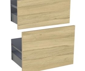 1x Kit façade meuble cuisine Chêne Clair 2 casseroliers H. 71,7 cm L. 59,7 cm