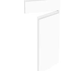 2x Kit façade meuble cuisine Blanc Mat Sans Poignée 1 porte, 1 faux tiroir H. 71,7 cm L. 39,7 cm