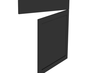 1x Kit façade meuble cuisine Noir Cadre 1 porte, 1 faux tiroir H. 71,7 cm L. 59,7 cm