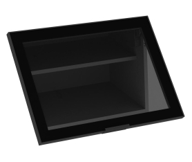 1x Kit façade meuble cuisine Porte Vitrée Noir 1 porte H. 42,9 cm L. 59,7 cm