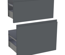 1x Kit façade meuble cuisine Gris Ardoise Mat Sans Poignée 2 casseroliers H. 71,7 cm L. 59,7 cm