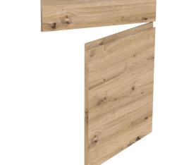 1x Kit façade meuble cuisine Chêne Naturel Sans Poignée 1 porte, 1 faux tiroir H. 71,7 cm L. 59,7 cm