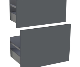 1x Kit façade meuble cuisine Gris Ardoise Mat 2 casseroliers H. 71,7 cm L. 59,7 cm