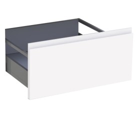 2x Kit façade meuble cuisine Blanc Brillant Sans Poignée 1 casserolier H. 28,5 cm L. 59,7 cm