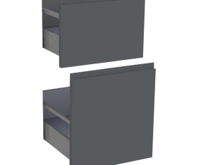 1x Kit façade meuble cuisine Gris Ardoise Mat Sans Poignée 2 casseroliers H. 71,7 cm L. 39,7 cm