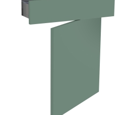 1x Kit façade meuble cuisine Vert Sauge Mat 1 porte, 1 tiroir H. 71,7 cm L. 59,7 cm