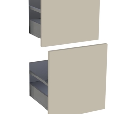 1x Kit façade meuble cuisine Beige Mat 2 casseroliers H. 71,7 cm L. 39,7 cm