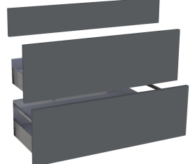 1x Kit façade meuble cuisine Gris Ardoise Mat 1 faux tiroir, 2 casseroliers H. 71,7 cm L. 89,7 cm