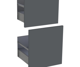 1x Kit façade meuble cuisine Gris Ardoise Mat 2 casseroliers H. 71,7 cm L. 39,7 cm