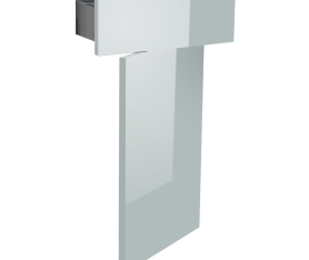 1x Kit façade meuble cuisine Gris Cendre Brillant 1 porte, 1 tiroir H. 71,7 cm L. 39,7 cm