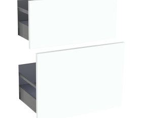 1x Kit façade meuble cuisine Blanc Chaud Mat 2 casseroliers H. 71,7 cm L. 59,7 cm