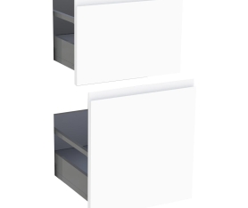 1x Kit façade meuble cuisine Blanc Mat Sans Poignée 2 casseroliers H. 71,7 cm L. 39,7 cm