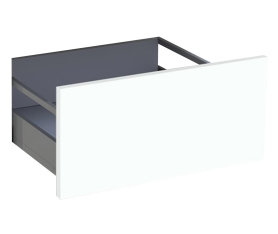 2x Kit façade meuble cuisine Blanc Chaud Mat 1 casserolier H. 28,5 cm L. 59,7 cm