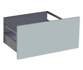 2x Kit façade meuble cuisine Gris Cendre Brillant 1 casserolier H. 28,5 cm L. 59,7 cm