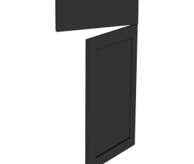2x Kit façade meuble cuisine Noir Cadre 1 porte, 1 faux tiroir H. 71,7 cm L. 39,7 cm