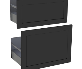 1x Kit façade meuble cuisine Noir Cadre 2 casseroliers H. 71,7 cm L. 59,7 cm