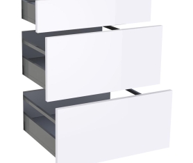 1x Kit façade meuble cuisine Blanc Brillant 1 tiroir, 2 casseroliers H. 71,7 cm L. 59,7 cm