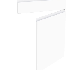 1x Kit façade meuble cuisine Blanc Mat Sans Poignée 1 porte, 1 faux tiroir H. 71,7 cm L. 59,7 cm