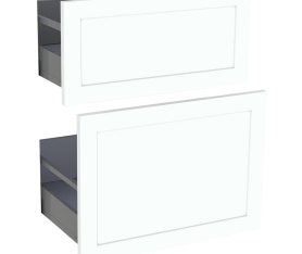 1x Kit façade meuble cuisine Blanc Cadre 2 casseroliers H. 71,7 cm L. 59,7 cm