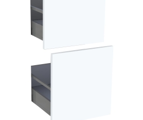 1x Kit façade meuble cuisine Blanc Mat 2 casseroliers H. 71,7 cm L. 39,7 cm
