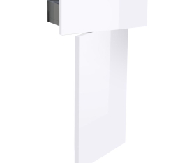 1x Kit façade meuble cuisine Blanc Brillant 1 porte, 1 tiroir H. 71,7 cm L. 39,7 cm