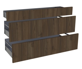 1x Kit façade meuble cuisine Chêne Doré 1 tiroir, 2 casseroliers H. 71,7 cm L. 119,7 cm